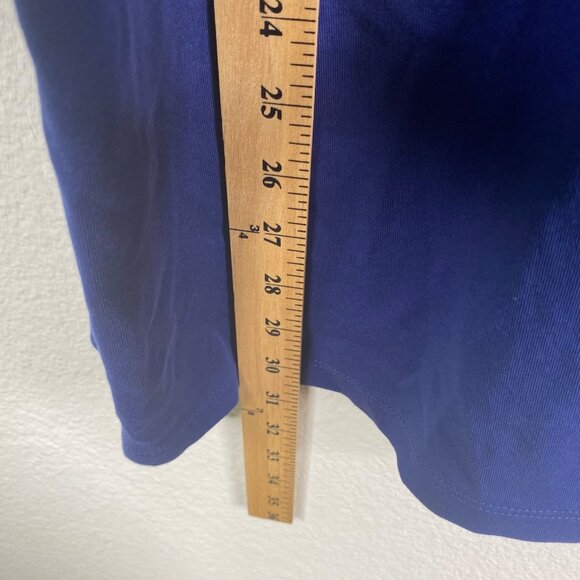 Quacker Factory Top Plus Size 3X Rhinestones Studs Embroidered Flower Blue Shirt - Picture 9 of 9